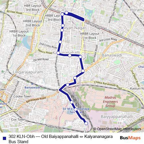302 KLN-Obh bus Line Map
