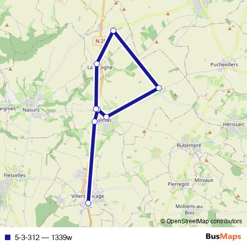 5-3-312 bus Line Map