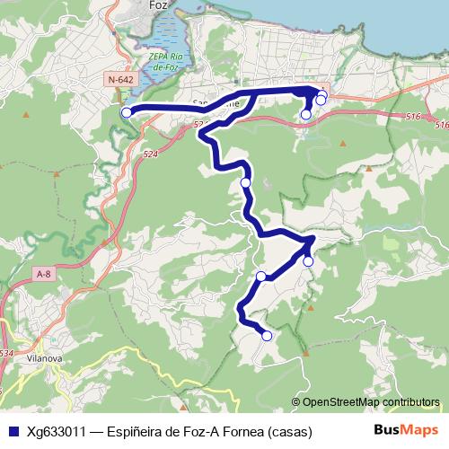 Xg633011 bus Line Map