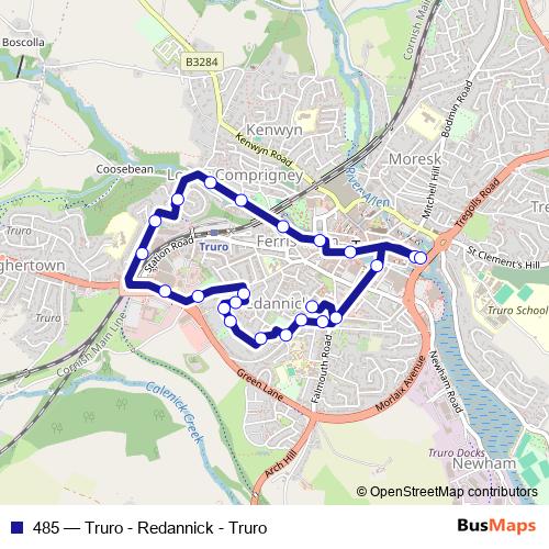 485 bus Line Map