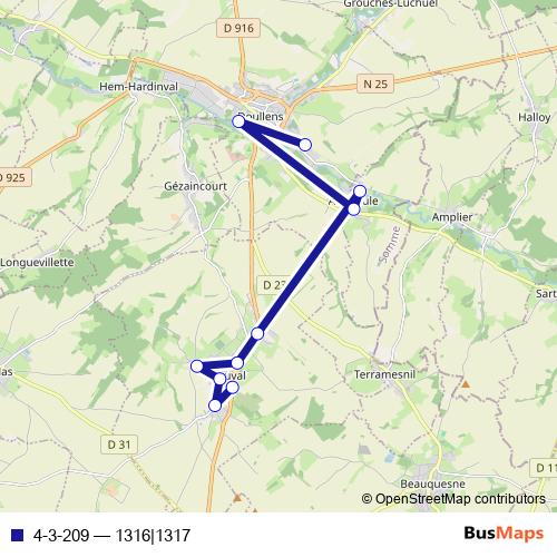 4-3-209 bus Line Map