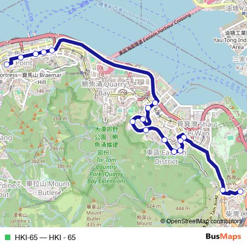 HKI-65 bus Line Map