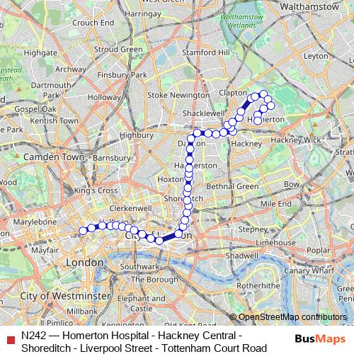 N242 bus Line Map