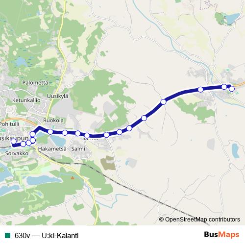 630v bus Line Map