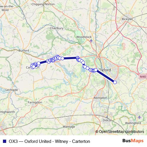 OX3 bus Line Map