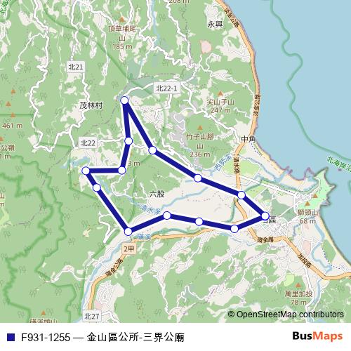 F931-1255 bus Line Map