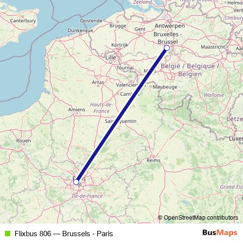 Flixbus 806 bus Line Map