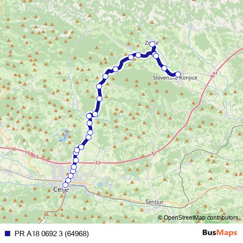 PR A18 0692 3 (64968) bus Line Map