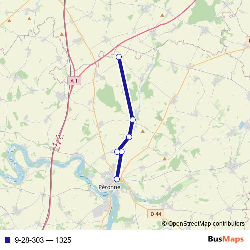 9-28-303 bus Line Map