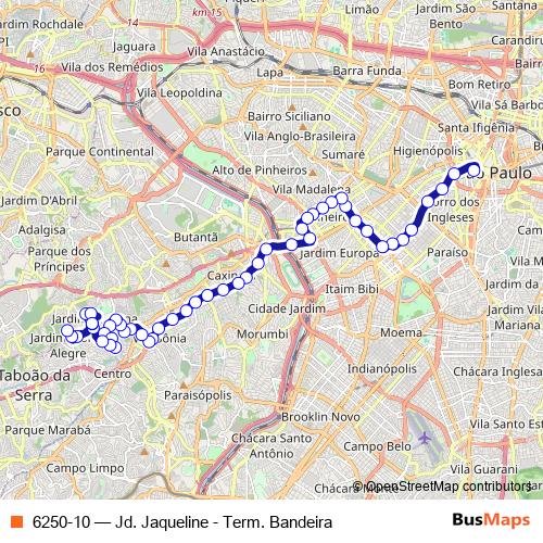 6250-10 bus Line Map