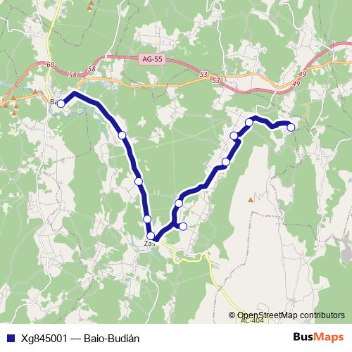 Xg845001 bus Line Map