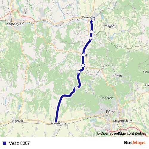 Vesz 8067 rail Line Map