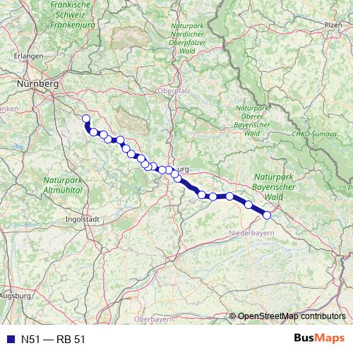 N51 rail Line Map