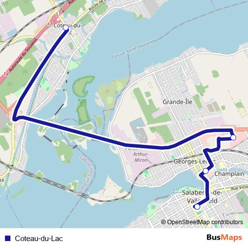 Coteau-du-Lac bus Line Map