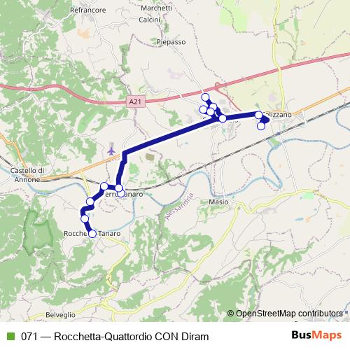 071 bus Line Map