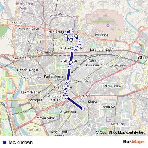Mc341down bus Line Map
