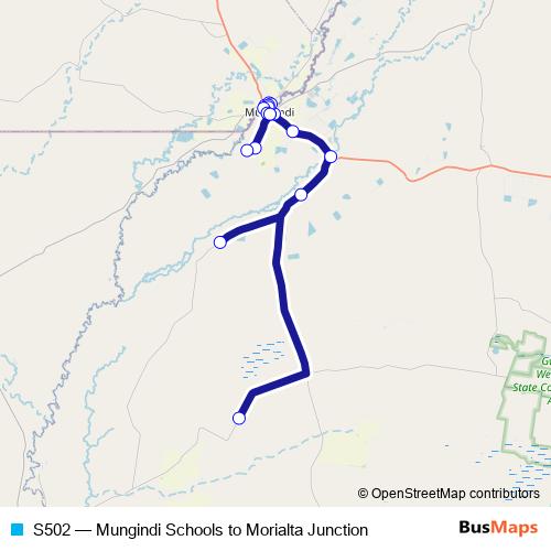 S502 bus Line Map