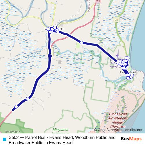 S502 bus Line Map