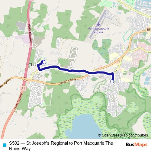 S502 bus Line Map