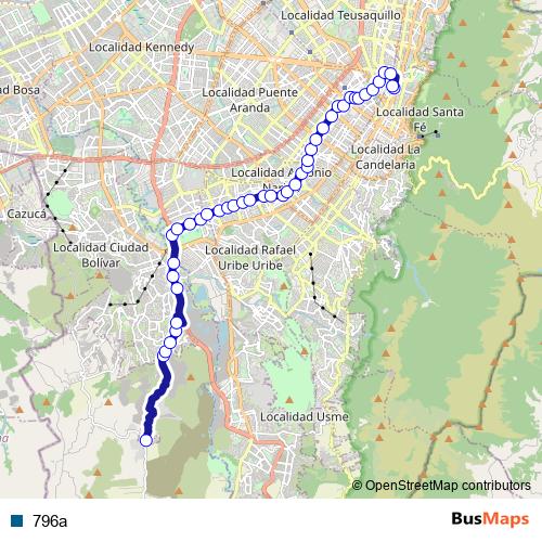 796a bus Line Map