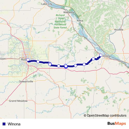 Winona bus Line Map