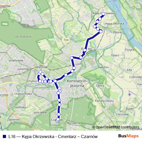 L16 bus Line Map