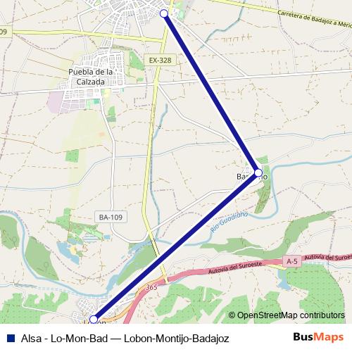 Alsa - Lo-Mon-Bad bus Line Map