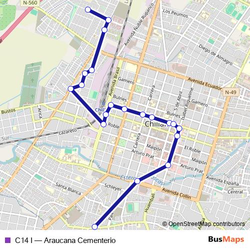 C14 I bus Line Map