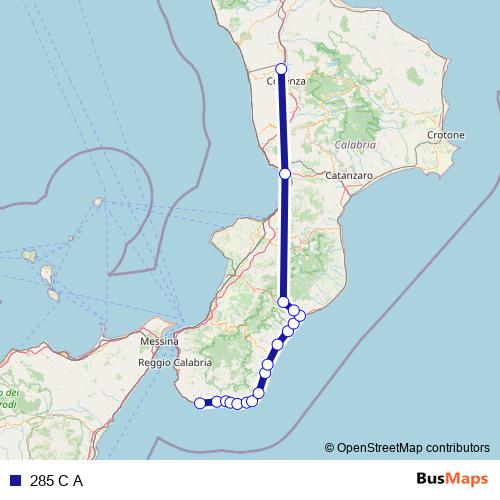 285 C A bus Line Map