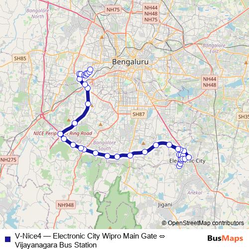 V-Nice4 bus Line Map