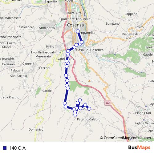 140 C A bus Line Map