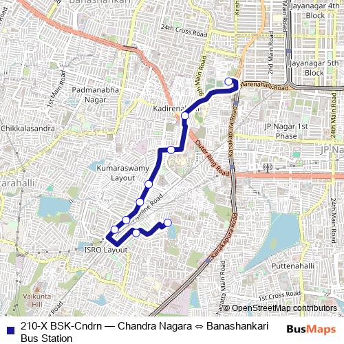 210-X BSK-Cndrn bus Line Map