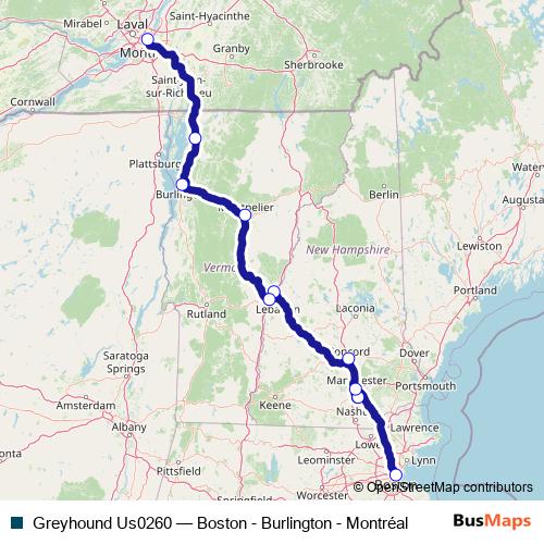 Greyhound Us0260 bus Line Map