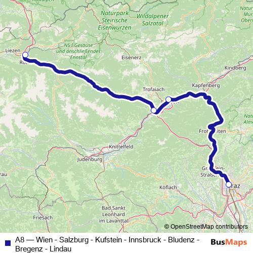 A8 rail Line Map