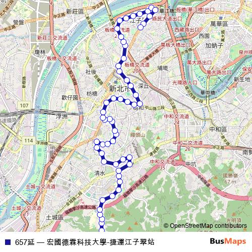 657延 bus Line Map