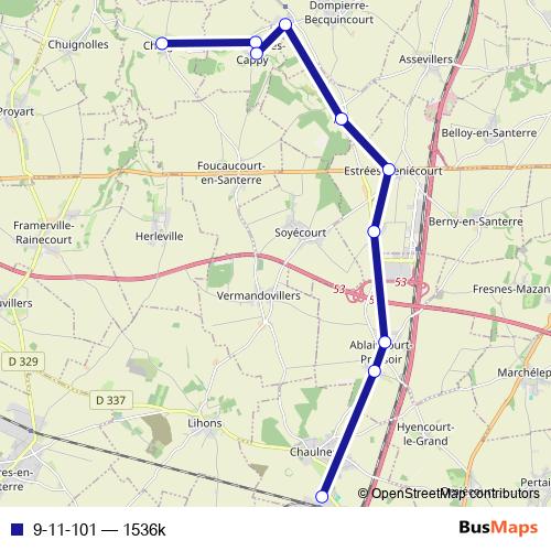 9-11-101 bus Line Map