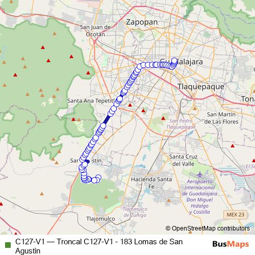 C127-V1 bus Line Map