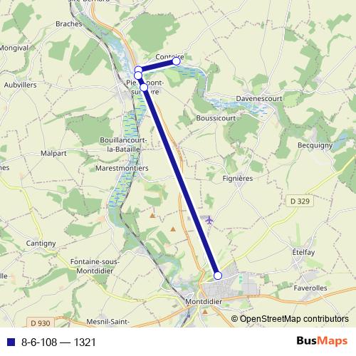 8-6-108 bus Line Map