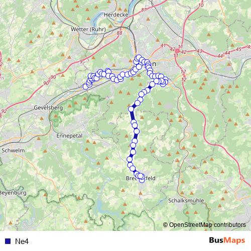 Ne4 bus Line Map