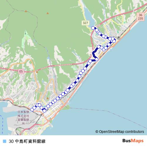 30 中島町資料館線 bus Line Map