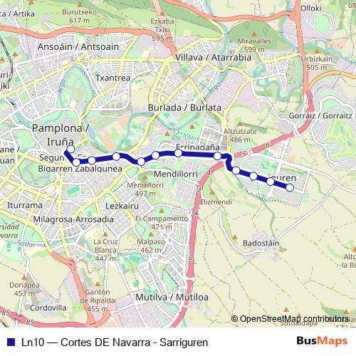 Ln10 bus Line Map