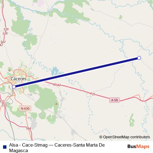 Alsa - Cace-Stmag bus Line Map