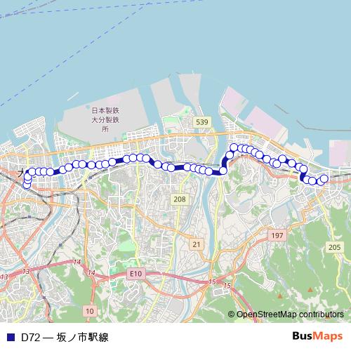 D72 bus Line Map