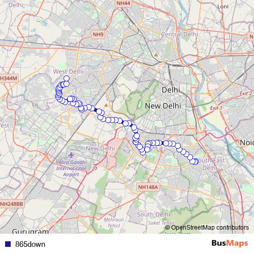 865down bus Line Map