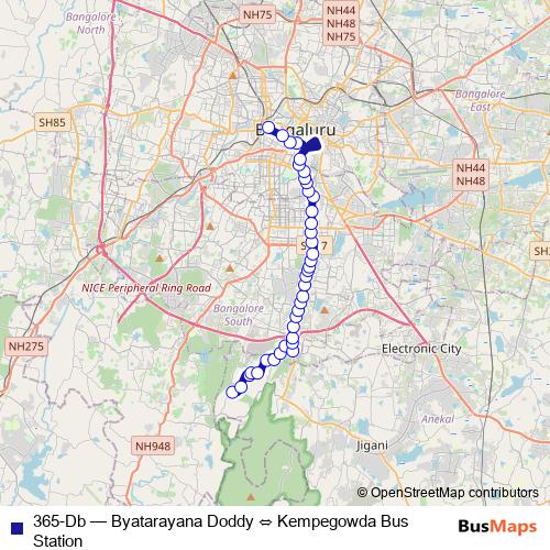 365-Db bus Line Map