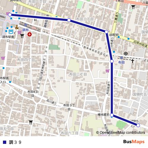 調３９ bus Line Map