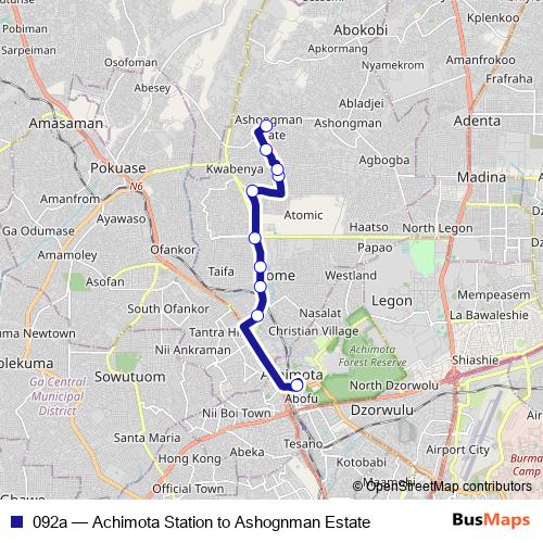 092a bus Line Map