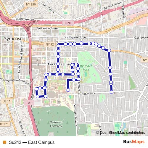 Su243 bus Line Map