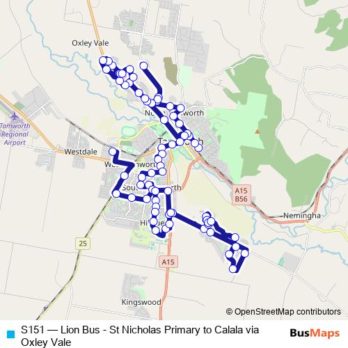 S151 bus Line Map