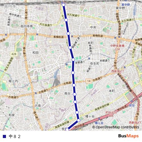 中８２ bus Line Map